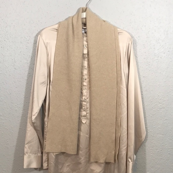 Gobi Cashmere Classic Knit Scarf Oatmeal/Khaki - Picture 3 of 9